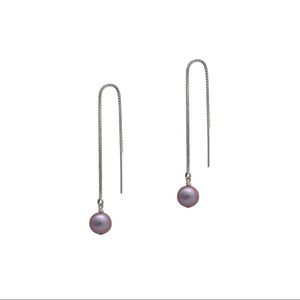 Natural Lilac Pearl Threader Earrings